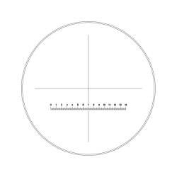 Reticle with 140 divisions in 14mm and crosshair (Ø25mm)
