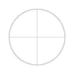 Reticle with 140 divisions in 14mm and crosshair (Ø23mm)