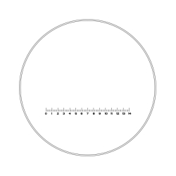 Reticle with 70 divisions in 14mm (Ø23mm)