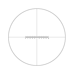 Reticle with 100 divisions in 10mm and crosshair (Ø25mm)