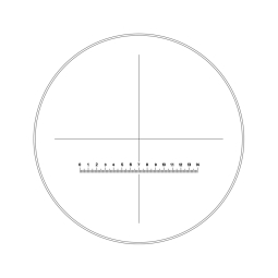 Reticle with 140 divisions in 14mm and crosshair (Ø25mm)