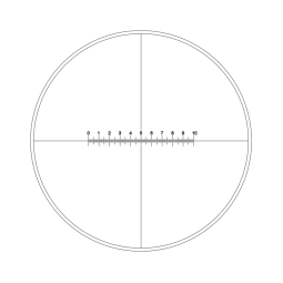 Reticle with 100 divisions in 10mm and crosshair (Ø21mm)