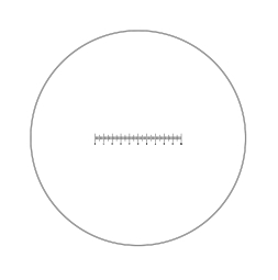 Reticle with 100 divisions in 10mm (Ø25mm)