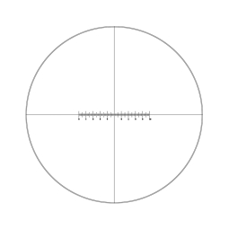 Reticle with 100 divisions in 10mm and crosshair (Ø25mm)