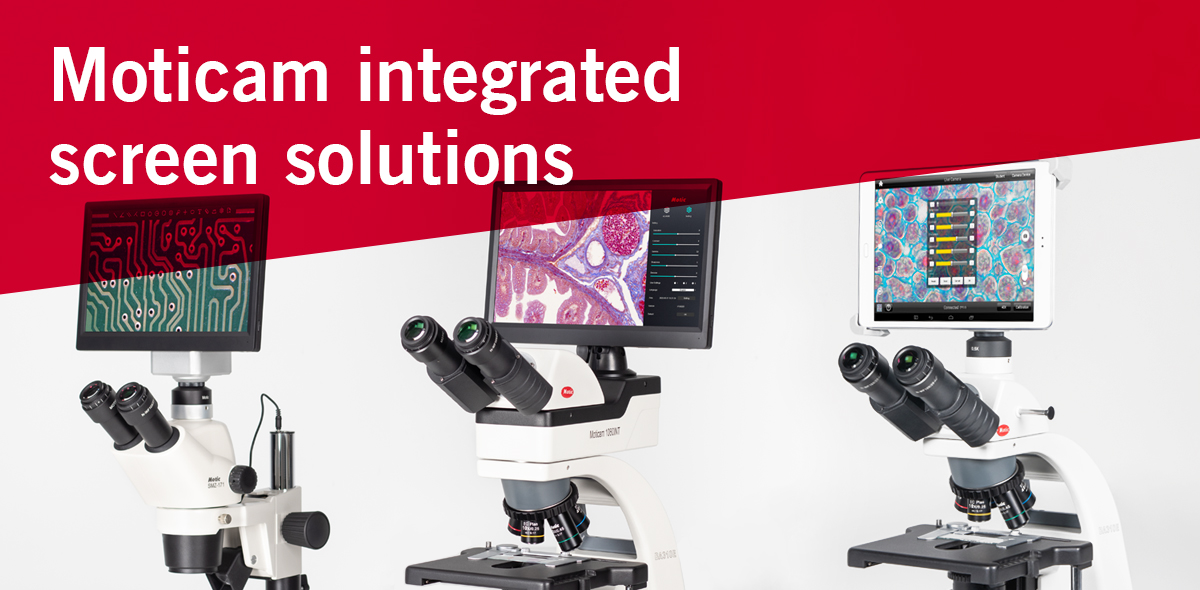 Moticam integrated screen solutions